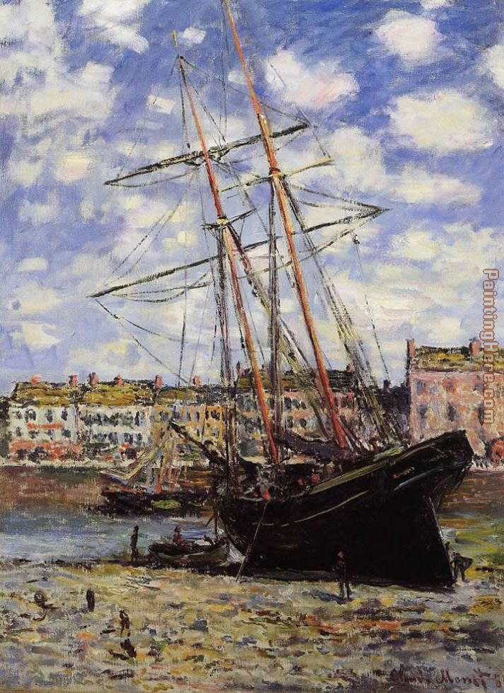 Boat at Low Tide at Fecamp painting - Claude Monet Boat at Low Tide at Fecamp art painting